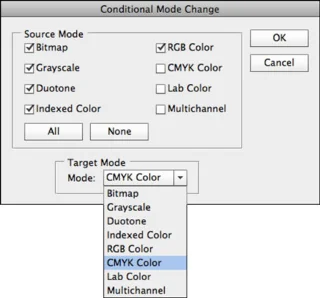 A feltételes módváltási parancs használata a Photoshop CS6 alkalmazásban