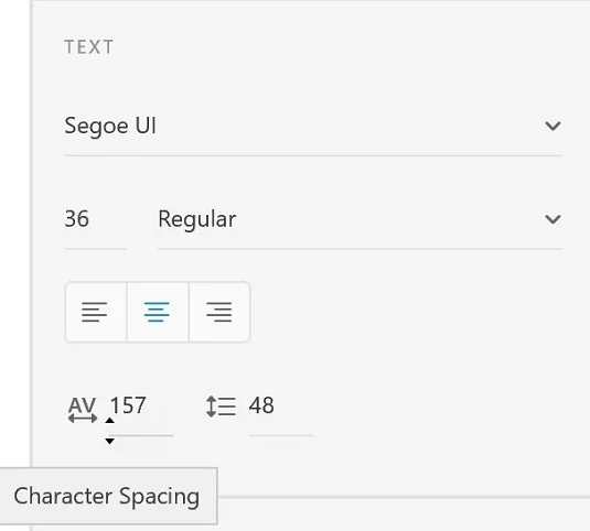 A szövegtulajdonságok beállítása az Adobe XD-ben