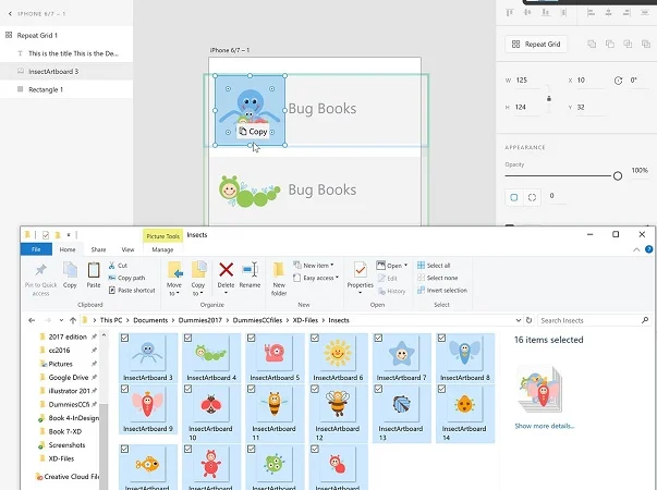 Slik bruker du funksjonen Repeat Grid i Adobe XD