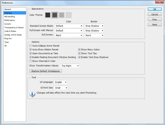 Jak přizpůsobit rozhraní ve Photoshopu CS6
