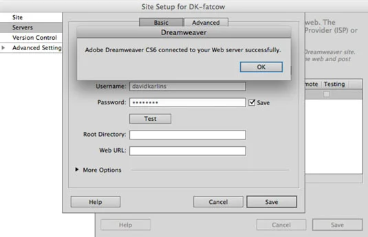 Izveidojiet attālā servera savienojumu programmā Dreamweaver
