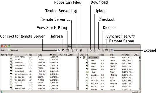 Administrer filer i Dreamweaver-filpanelet