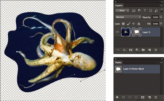 Hvordan legge til en vektormaske til et lag i Photoshop CS6