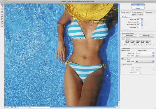 Slik bruker du alternativene fra Liquify-vinduet i Photoshop CS6