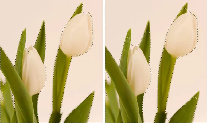 Slik fjærer du et utvalg ved hjelp av tastaturet i Photoshop CS6