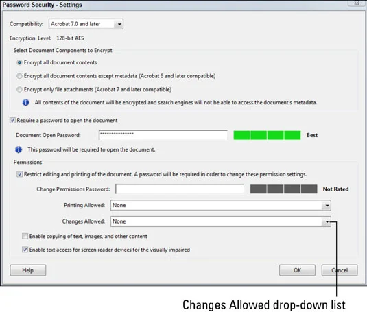 Kā lietot paroles drošību programmā Adobe Acrobat CS6