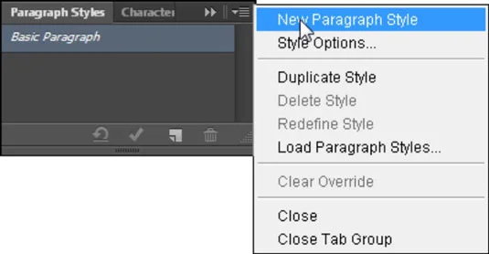 Bekezdés- és karakterstílusok létrehozása az Adobe Photoshop CS6 programban