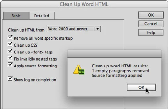Dreamweavers Clean Up HTML-verktøy