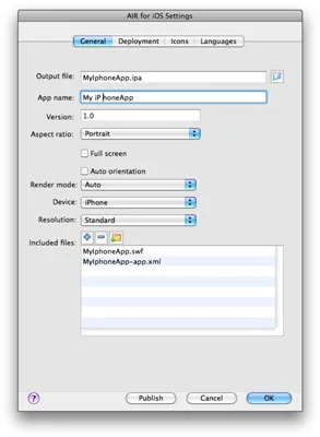 Slik publiserer du for iOS-mobilenheter i Adobe Flash CS6