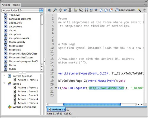 Hvordan koble til et nettsted eller en webside i Adobe Flash CS6