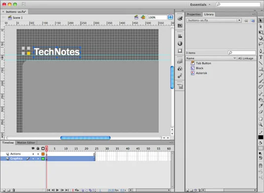 Hvordan tegne og plassere objekter på et Flash CS6-rutenett