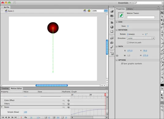 Hvordan lage treghet og tyngdekraft i Adobe Flash CS6