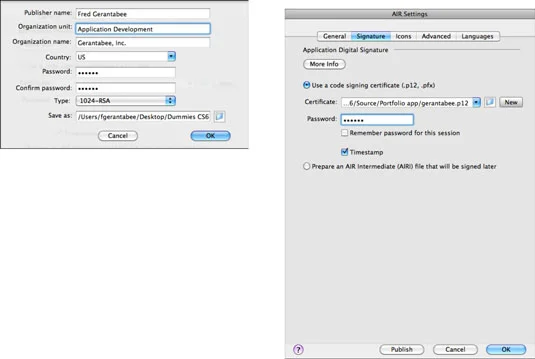 Hvordan publisere en AIR-applikasjon i Adobe Flash CS6