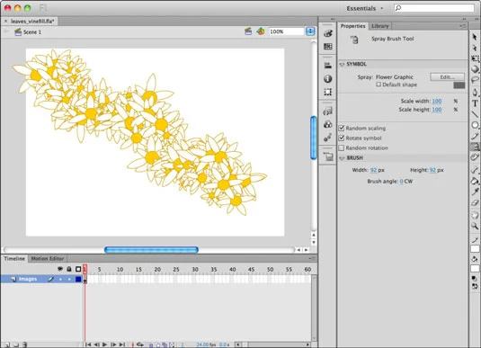 Hvordan male symboler med Spray Brush Tool i Adobe Flash CS6