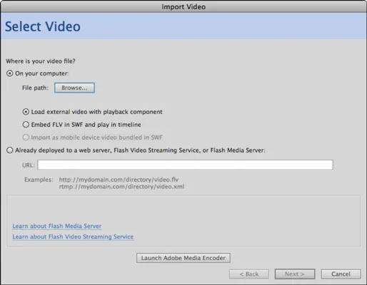 Hvordan koble til en video i Adobe Flash CS6