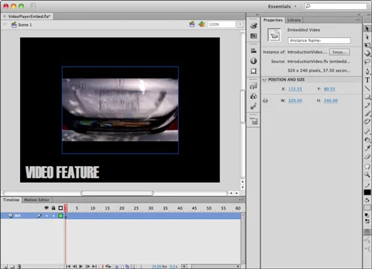 Hvordan bygge inn video på tidslinjen i Adobe Flash CS6