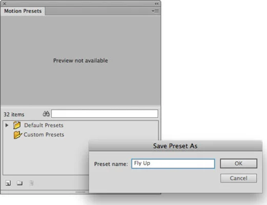 Mozgás-előbeállítások létrehozása és alkalmazása az Adobe Flash CS6-ban