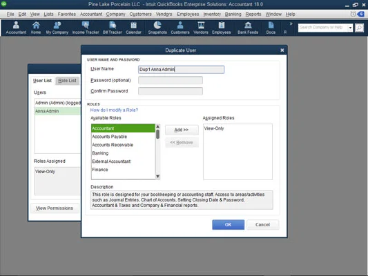 A felhasználói jogok megváltoztatása a QuickBooks 2018 Enterprise Solutions szolgáltatásban