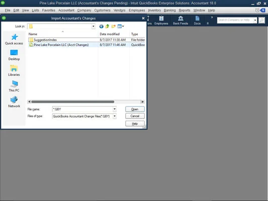 Hogyan lehet importálni a könyvelő változásait a QuickBooks 2018-ban