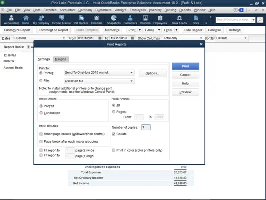 Munka a QuickBooks 2018 jelentésablak gombjaival