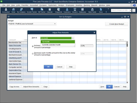 Hogyan dolgozzunk egy meglévő QuickBooks 2018-as költségvetéssel