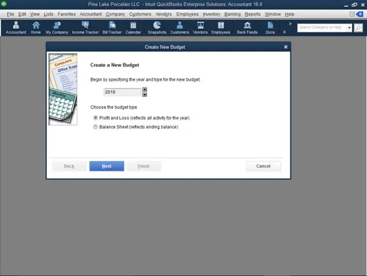 Költségkeret rögzítése vagy létrehozása a QuickBooks 2018-ban