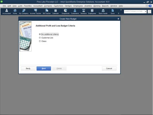 Költségkeret rögzítése vagy létrehozása a QuickBooks 2018-ban