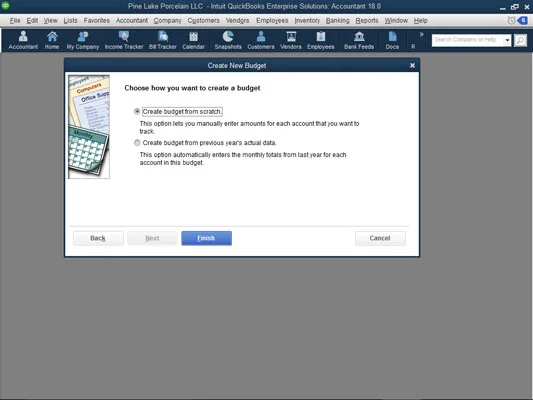 Költségkeret rögzítése vagy létrehozása a QuickBooks 2018-ban