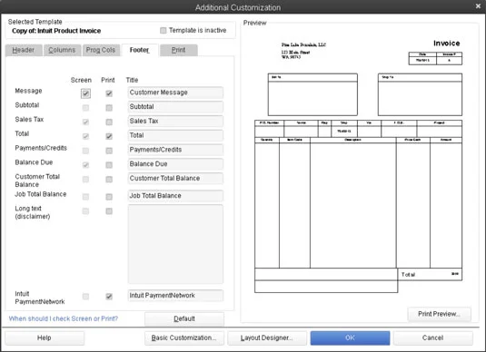 Válasszon egy QuickBooks 2013 számlasablont a testreszabáshoz