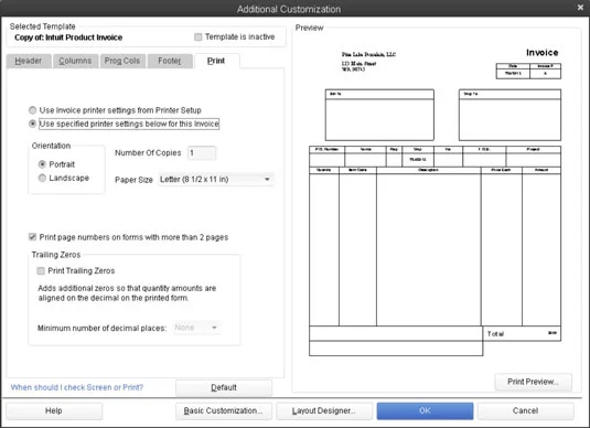 Válasszon egy QuickBooks 2013 számlasablont a testreszabáshoz