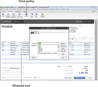 Hogyan ellenőrizheti a helyesírást a QuickBooks 2013 számláin