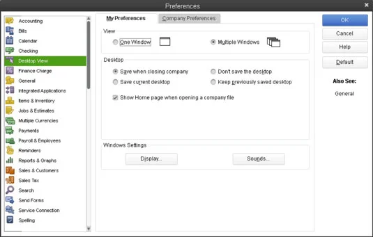 Как да промените изгледа на работния плот на QuickBooks 2013