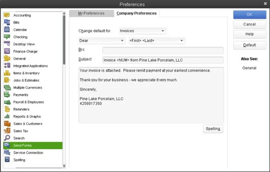Állítsa be az Űrlapküldési beállításokat a QuickBooks 2013 alkalmazásban