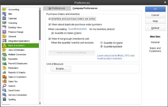 A készlet ellenőrzése a QuickBooks 2013-ban