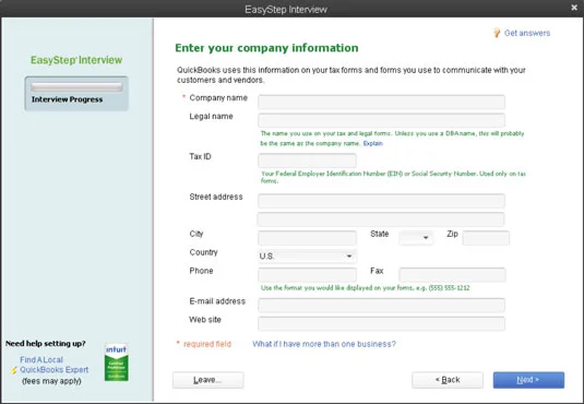 Как да стартирате настройката на QuickBooks 2013