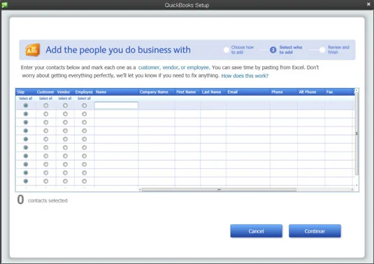 Как да стартирате настройката на QuickBooks 2013