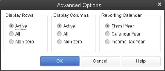 Használja a Megjelenítés lapot a QuickBooks 2013 jelentések módosításához