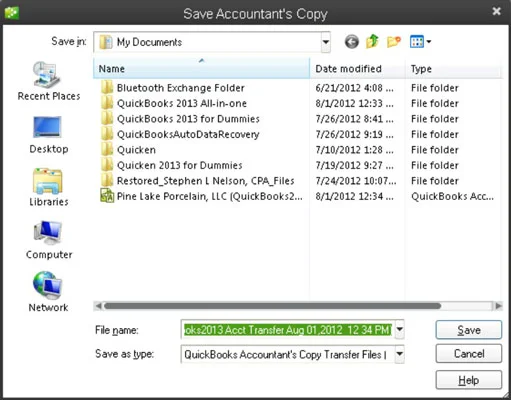 Hozzon létre egy könyvelői másolatot a QuickBooks 2013 adatfájlról