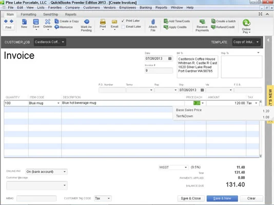 Kako prilagoditi ravni cen v QuickBooks 2013