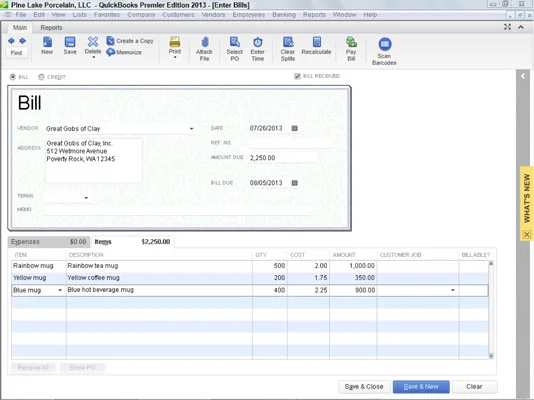 Egyidejűleg rögzítse a nyugtát és a számlát a QuickBooks 2013-ban
