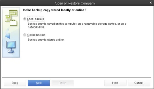QuickBooks 2013 adatfájl visszaállítása