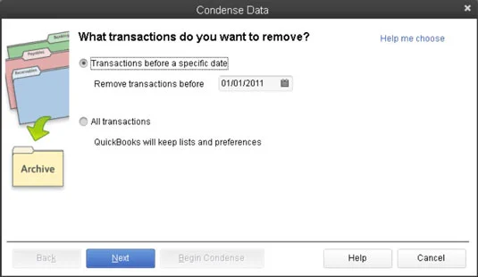 A QuickBooks 2013 adatfájl tömörítése
