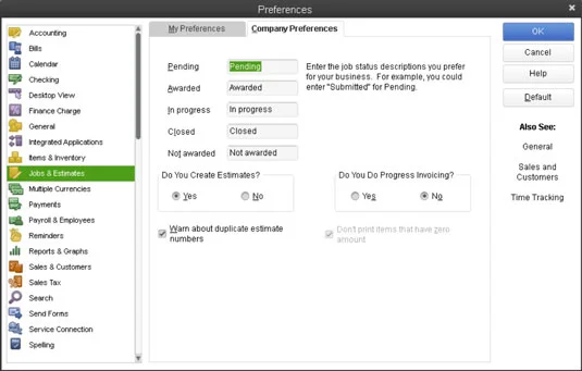 Az állásbecslések használata a QuickBooks 2013-ban
