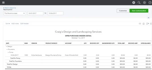 Részleges vásárlási rendelések kezelése a QuickBooks Online-ban