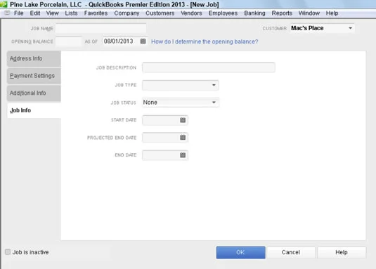 QuickBooks 2013 állás beállítása