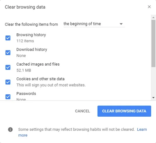 Adatvédelmi beállítások a QuickBooks Online használatához a Chrome-mal