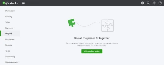 Projektek kezelése a QuickBooks Online-ban