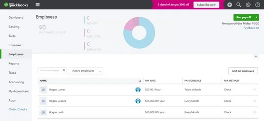 A QuickBooks online bérszámfejtésének bekapcsolása