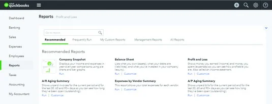 Hogyan találhat jelentést a QuickBooks Online-ban