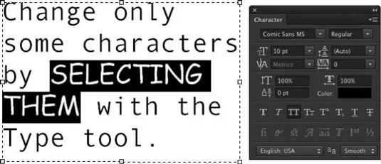 Photoshop CC teksta opcijas
